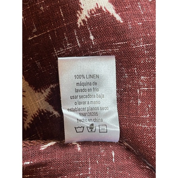NWT Womens Just Living 100% Linen Dark Red/Brown‎ Star Tank Button Up L - Picture 8 of 8